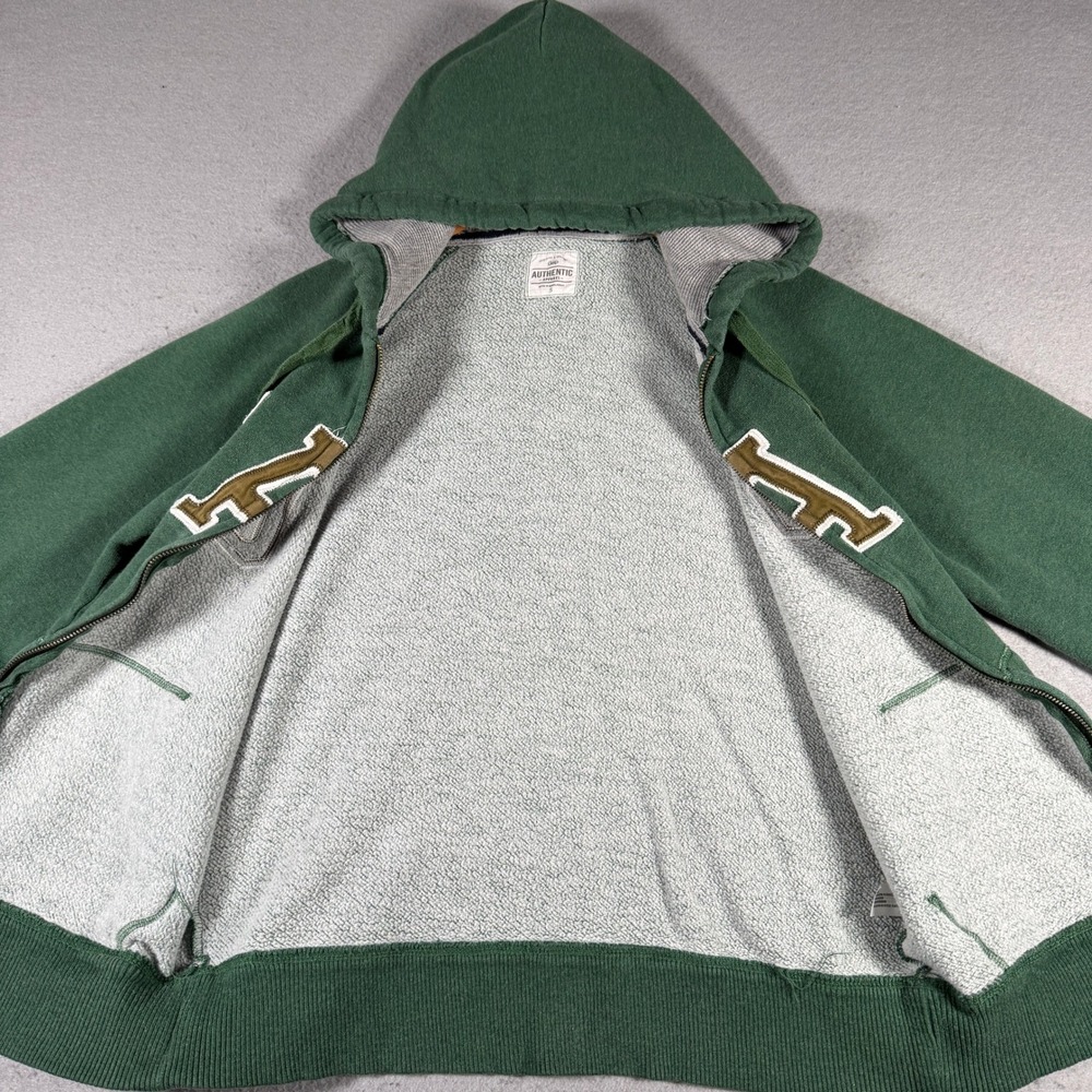 Gap Authentic Apparel Men Green Full Zip Hoodie Logo Small Embroidered 603034-01 - Picture 8 of 13